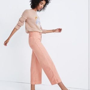 Madewell Emmett rose wide-leg pants button-front